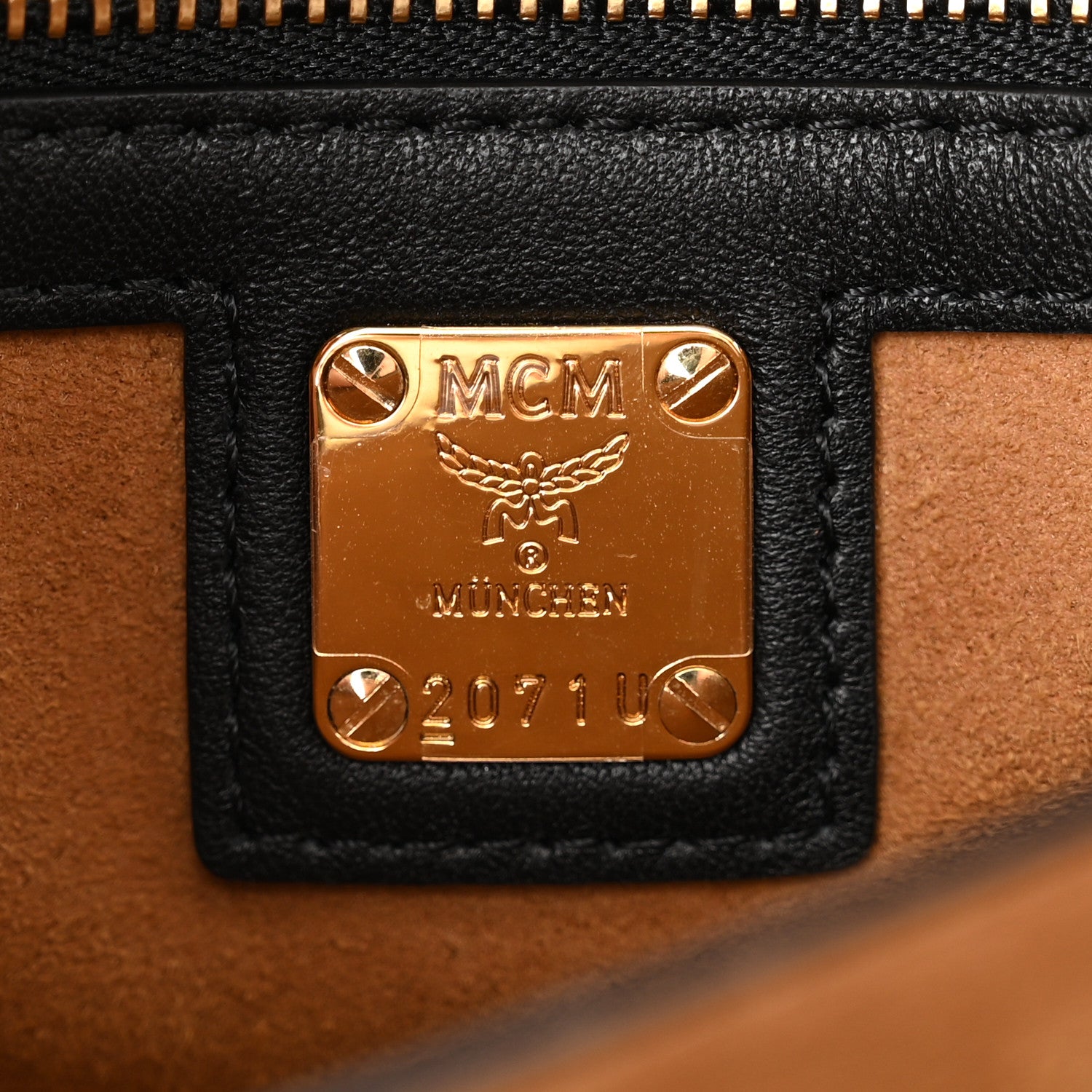 MCM Visetos Mini Patricia Crossbody Bag Cognac Black 6 of 10