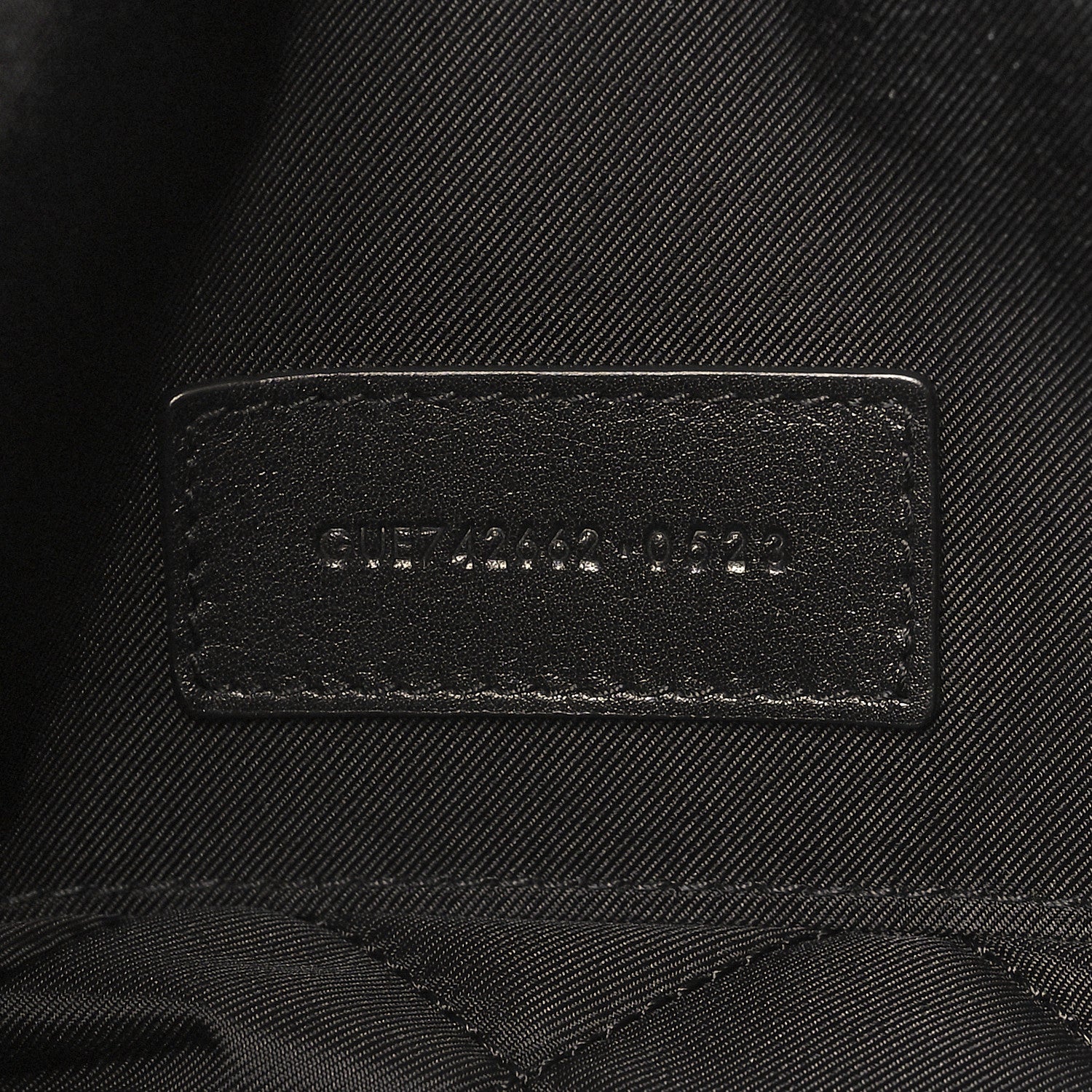 Saint Laurent Calfskin Quilted Embroidered Cassandre Large Cosmetic Pouch Black 7 of 7