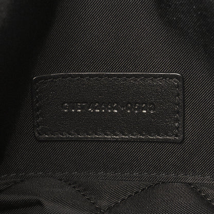 Saint Laurent Calfskin Quilted Embroidered Cassandre Large Cosmetic Pouch Black 7 of 7