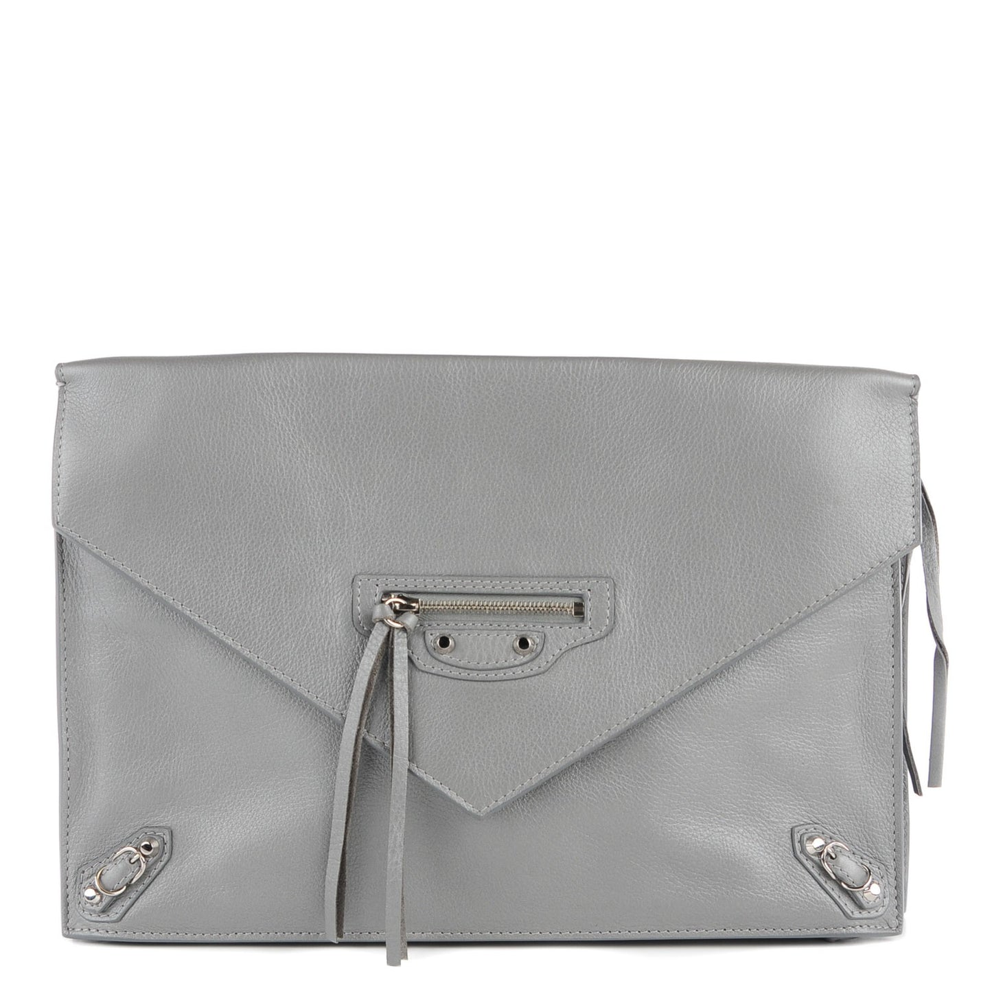 Veau Papier Sight Clutch Gris Metal
