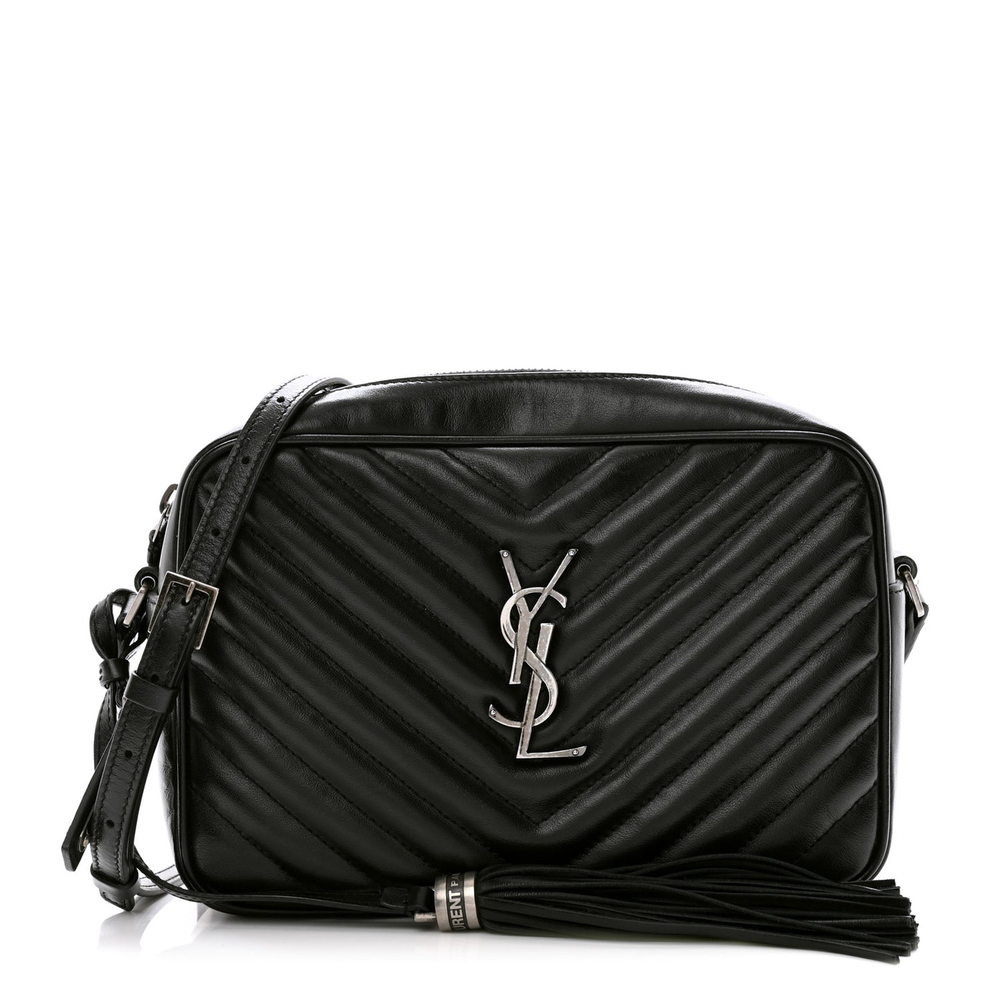 Calfskin Matelasse Monogram Lou Camera Bag Black