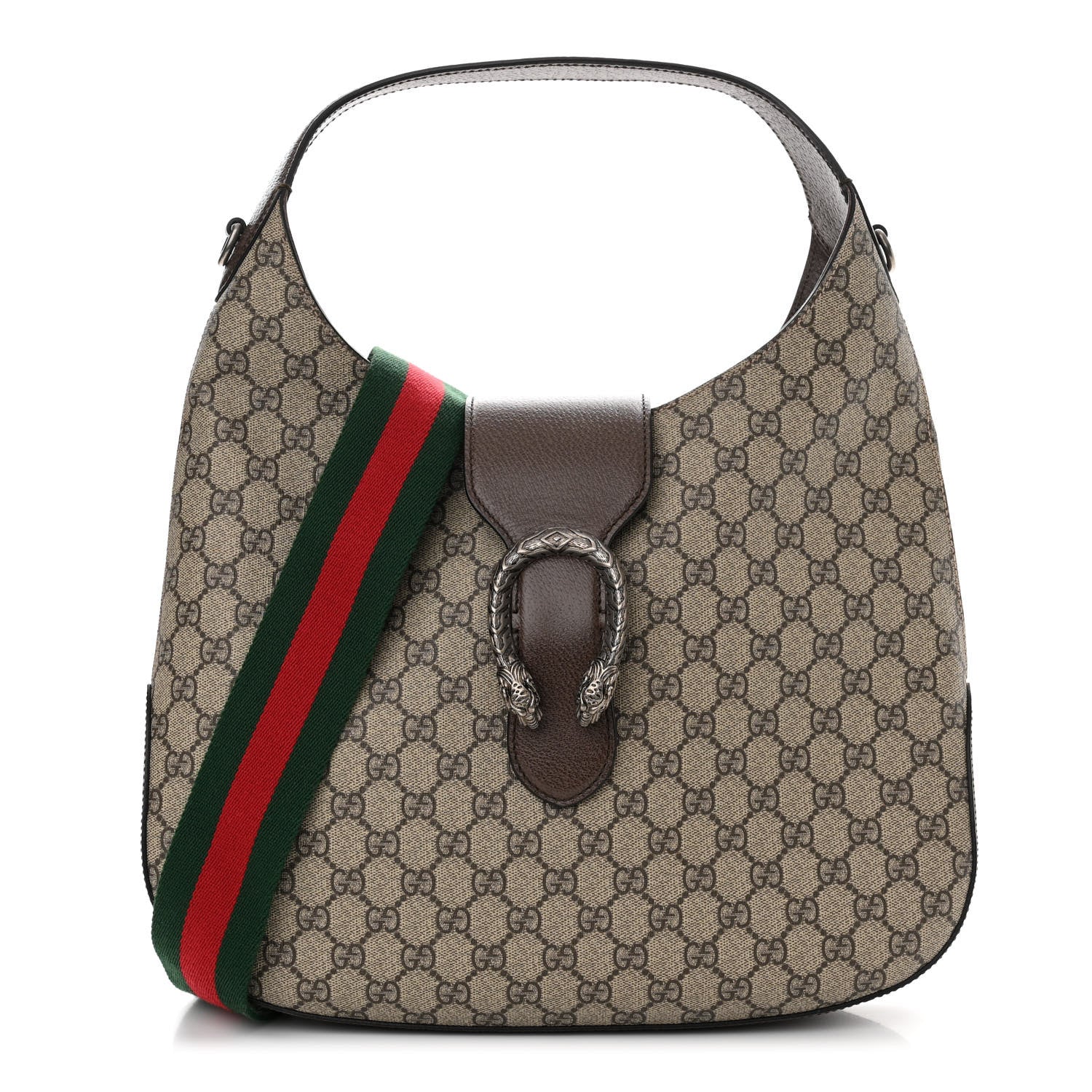 Gucci GG Supreme Monogram Web Medium Dionysus Hobo Brown 1 of 10