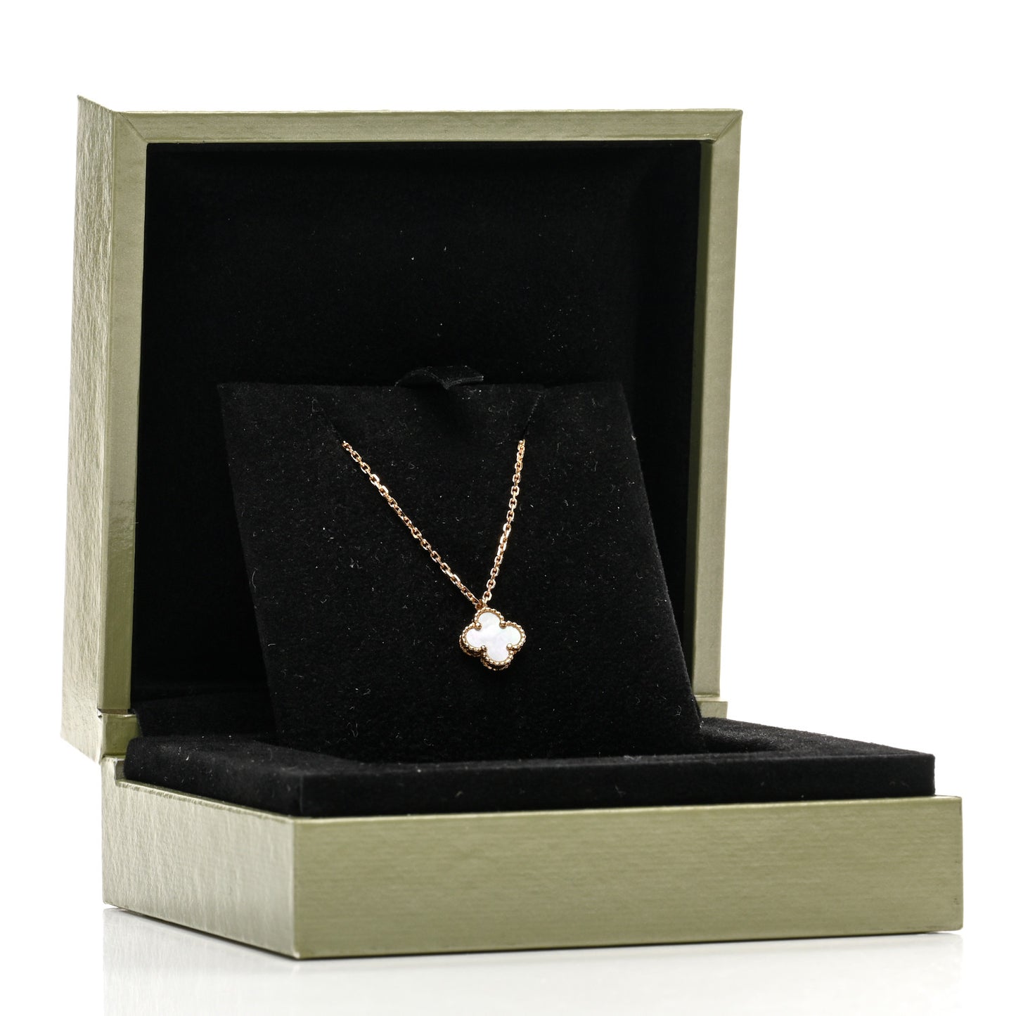 18K Yellow Gold Mother of Pearl Sweet Alhambra Pendant Necklace