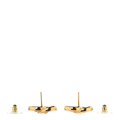 Chanel Enamel CC Logo Earrings Gold Black White 3 of 5