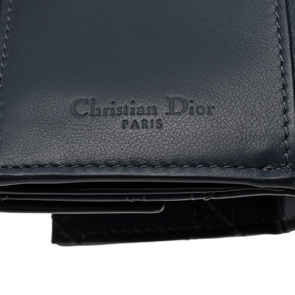 Christian Dior Patent Cannage Lady Dior Lotus Wallet Denim Blue 6 of 8