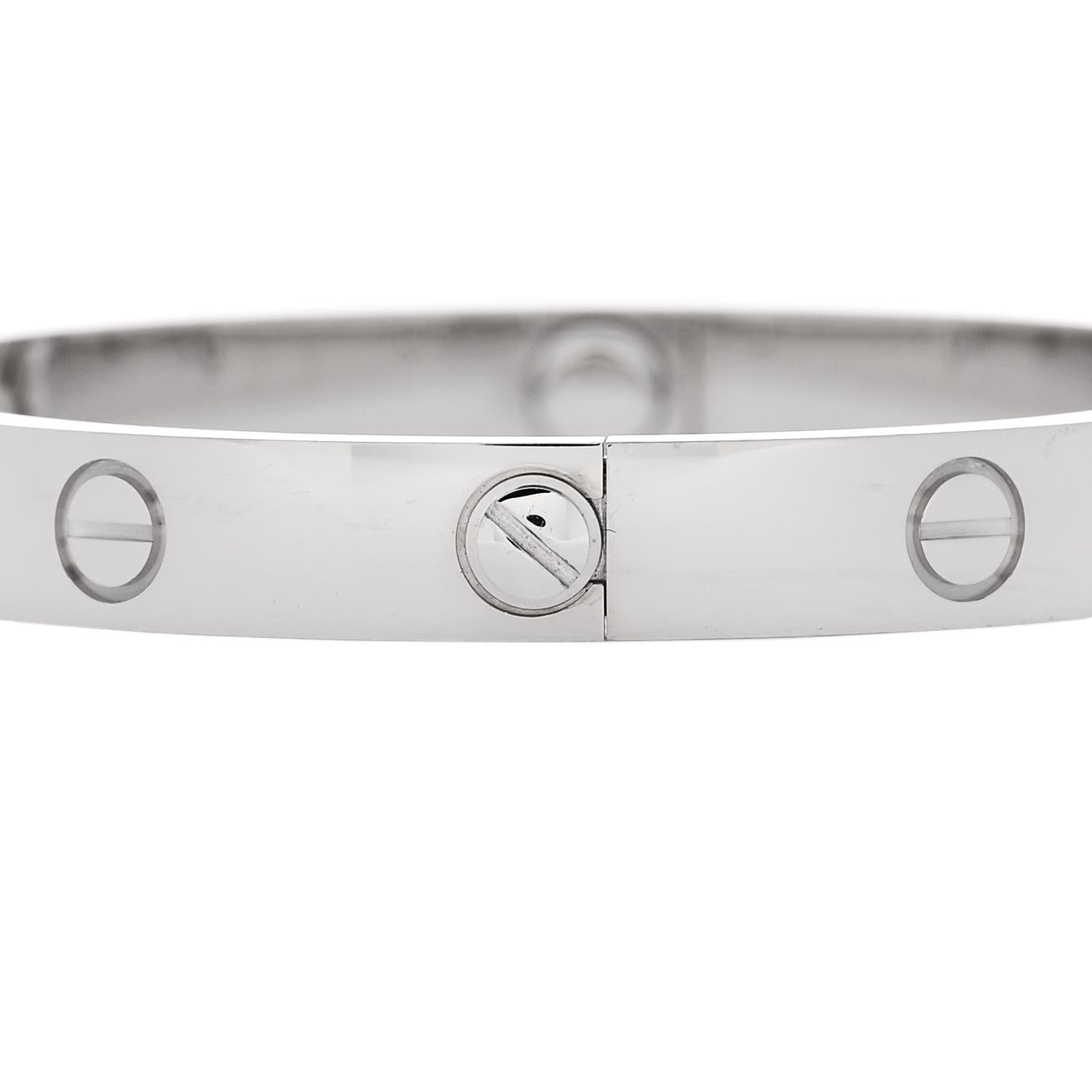 Cartier 18K White Gold 4 Diamond LOVE Bracelet 16 5 of 9