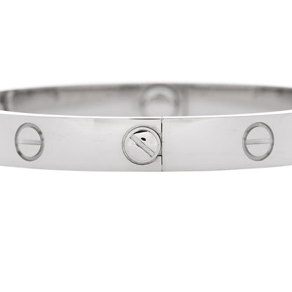 Cartier 18K White Gold 4 Diamond LOVE Bracelet 16 5 of 9