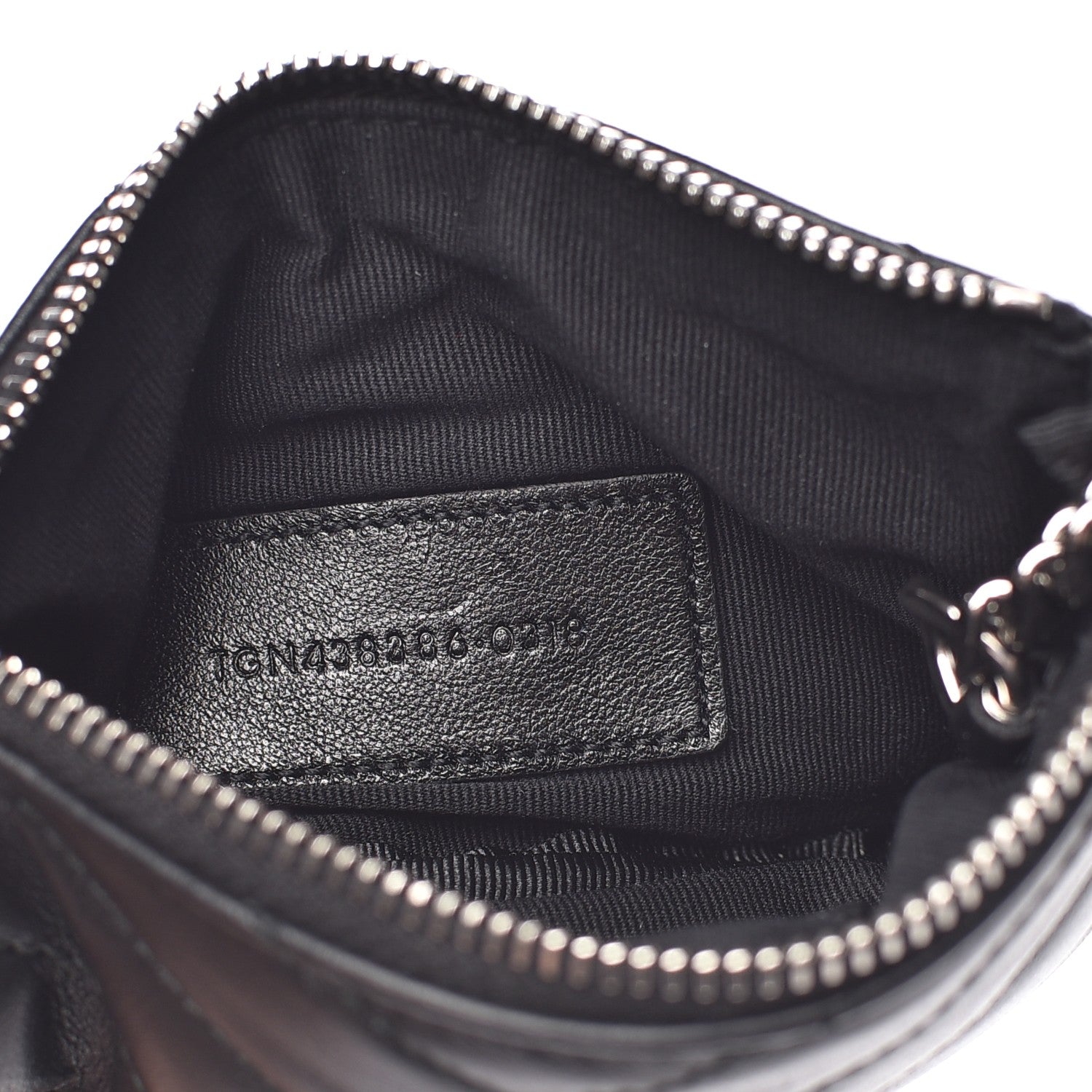 Saint Laurent Calfskin Matelasse Monogram Key Pouch Black 7 of 8