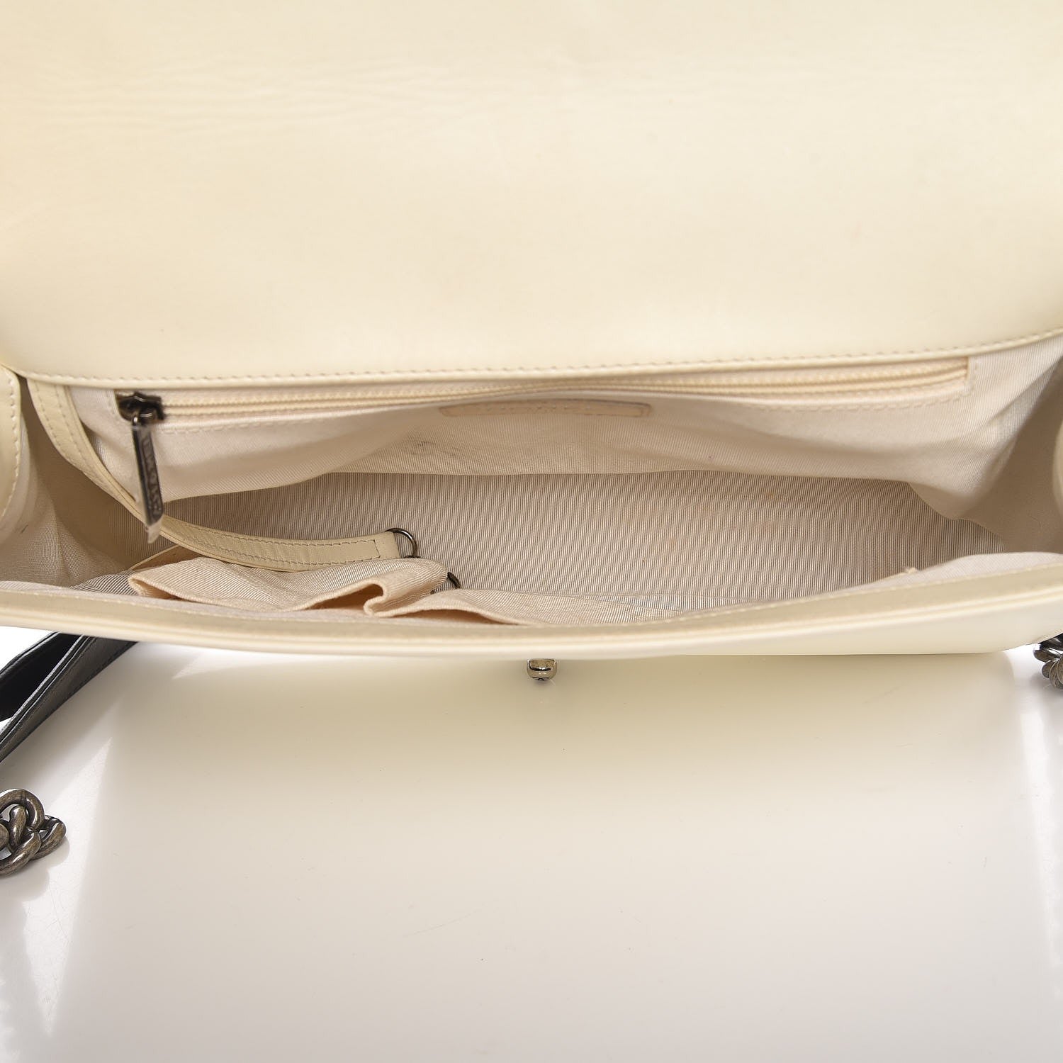 Chanel Lambskin Quilted Large Boy Flap Black White 5 of 17