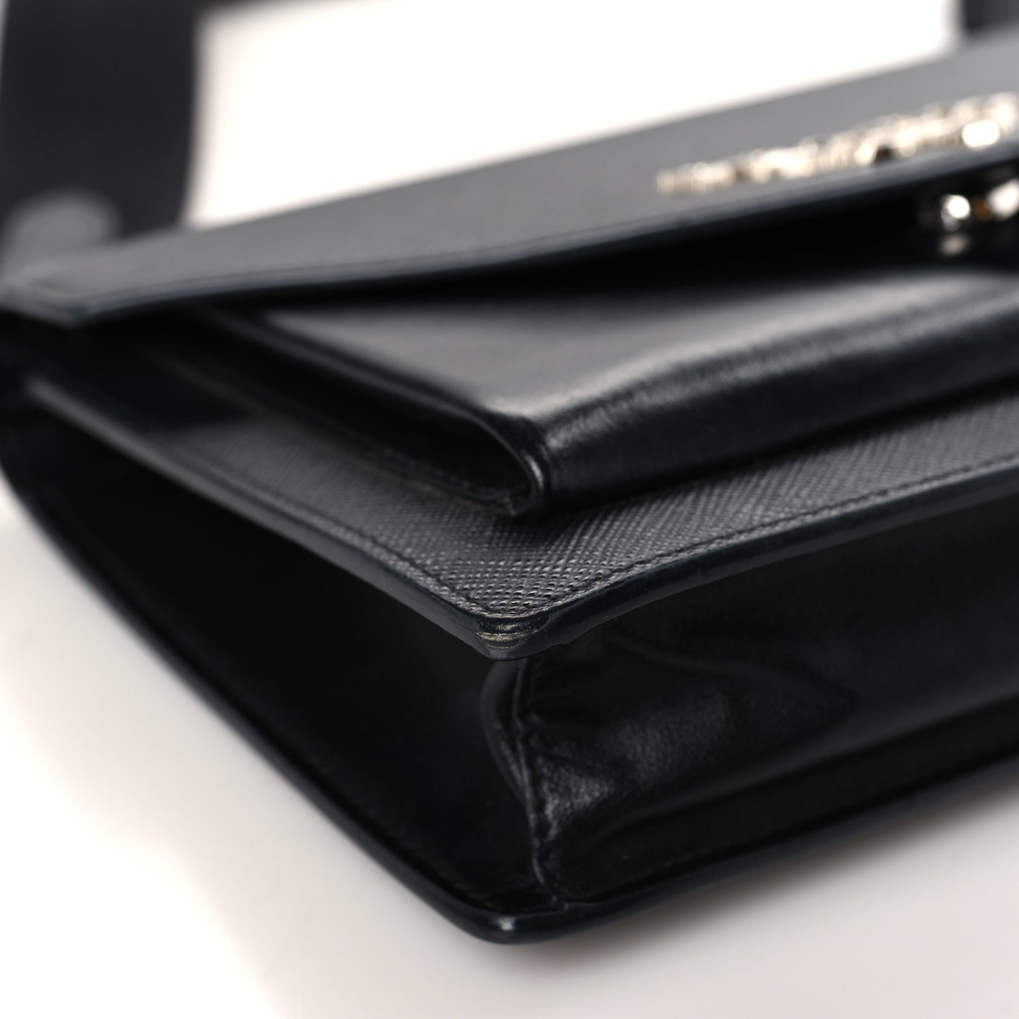 Saffiano City Calf Mini Envelope Bag Black