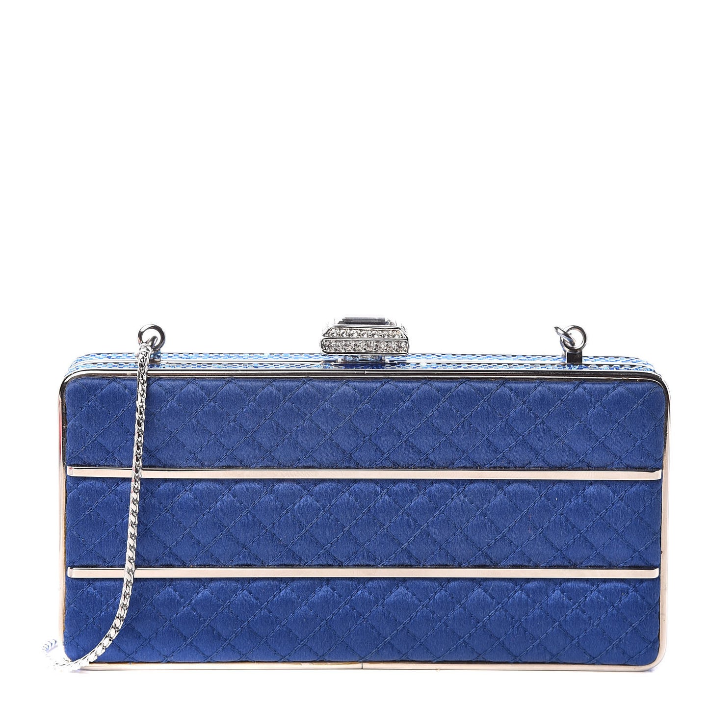 Satin Swarovski Crystal Clutch Blue