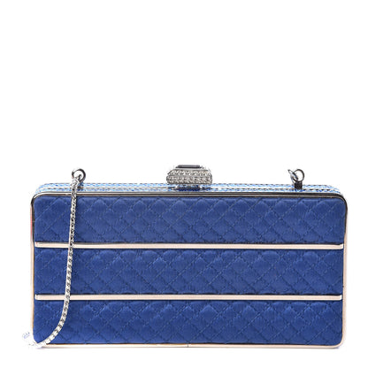 Judith Leiber Satin Swarovski Crystal Clutch Blue 3 of 9