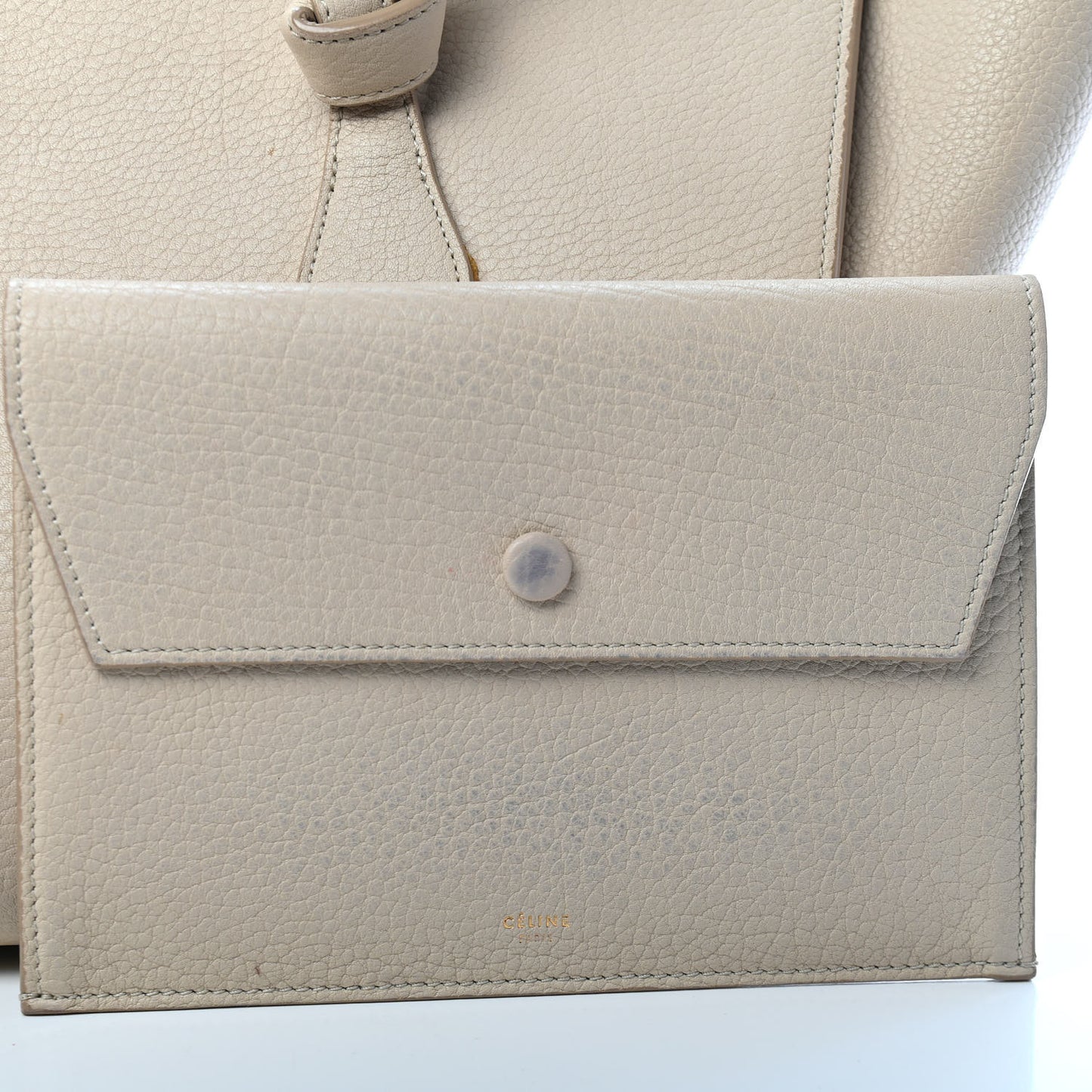 Crisped Calfskin Tie Knot Small Tote Chalk