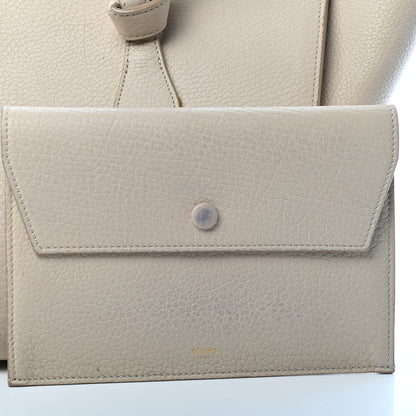 Celine Crisped Calfskin Tie Knot Small Tote Chalk 11 of 11