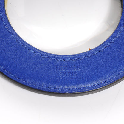 Hermes Lambskin Loupe Magnifying Glass Pendant Bleu Electrique 4 of 5