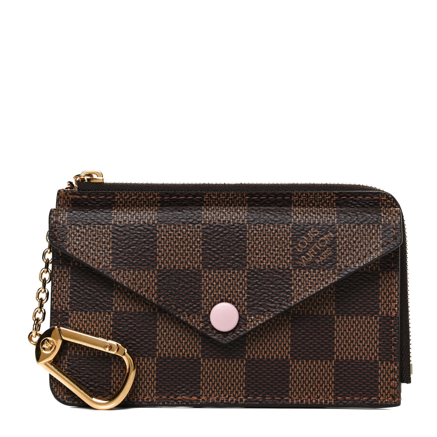 Louis Vuitton Damier Ebene Recto Verso Card Holder Rose Ballerine 1 of 11