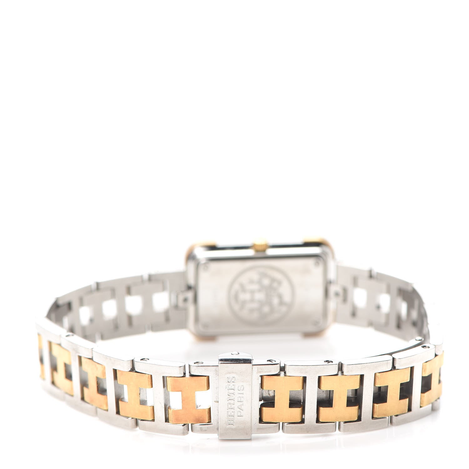 Hermes Stainless Steel 18mm Rectangle Croisiere Quartz Watch Gold 3 of 5