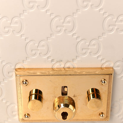 Gucci Guccissima Medium Padlock Shoulder Bag Mystic White 12 of 18