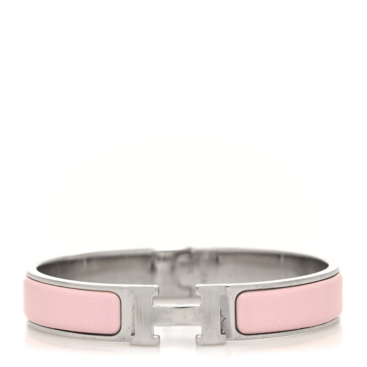 Hermes Enamel Narrow Clic Clac H Bracelet PM Rose Candeur 1 of 5