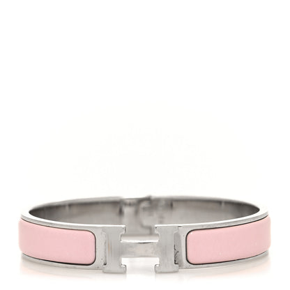 Hermes Enamel Narrow Clic Clac H Bracelet PM Rose Candeur 1 of 5