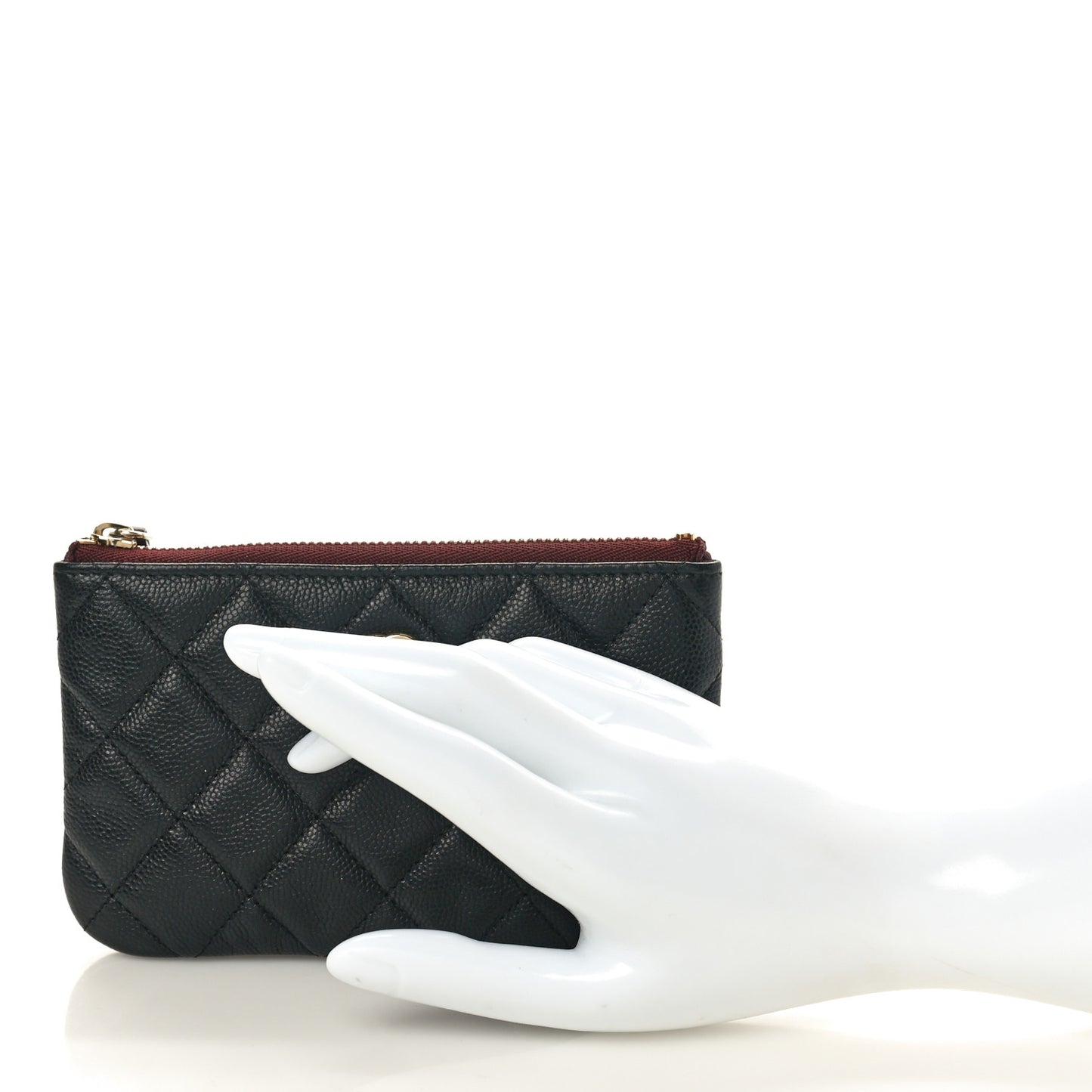 Caviar Quilted Small Pouch Black