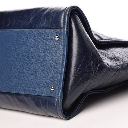 Chanel Glazed Calfskin Large Deauville Tote Blue 9 of 9