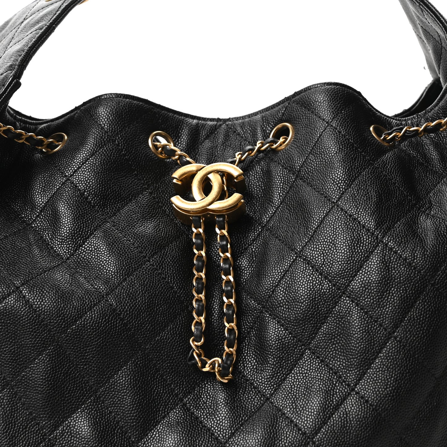 Caviar Quilted Medium Chanel 25 Handbag Black