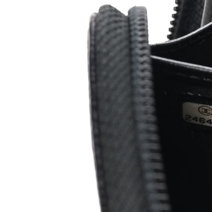 Chanel Caviar Chevron Quilted Zip Around Boy Wallet Black 7 of 7
