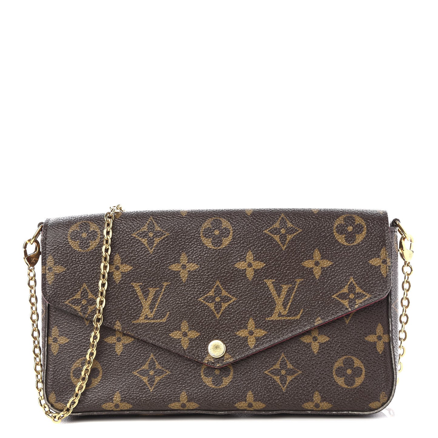 Monogram Pochette Felicie Chain Wallet Fuchsia