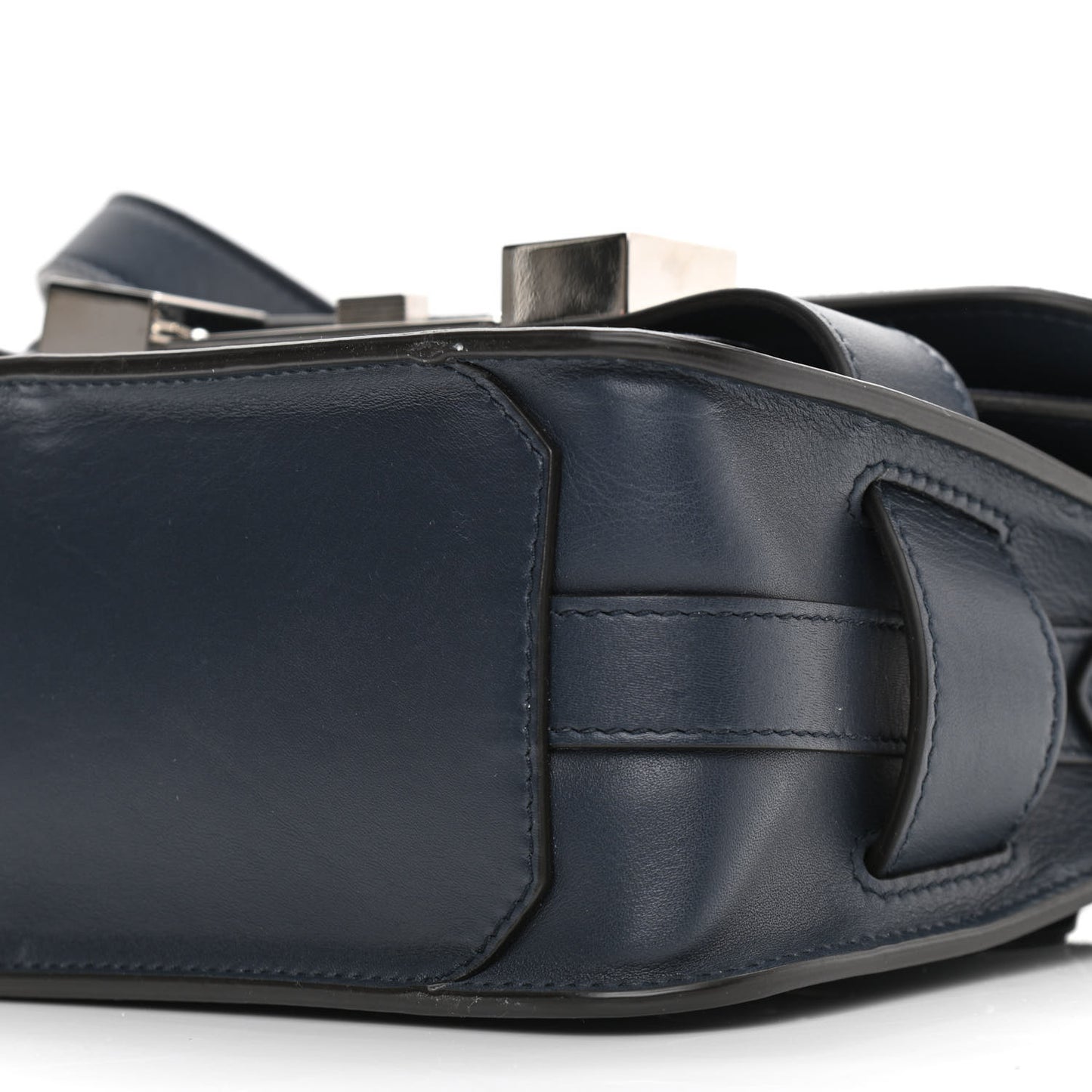 Suede Calfskin Mini PS11 Classic Shoulder Bag Dark Navy