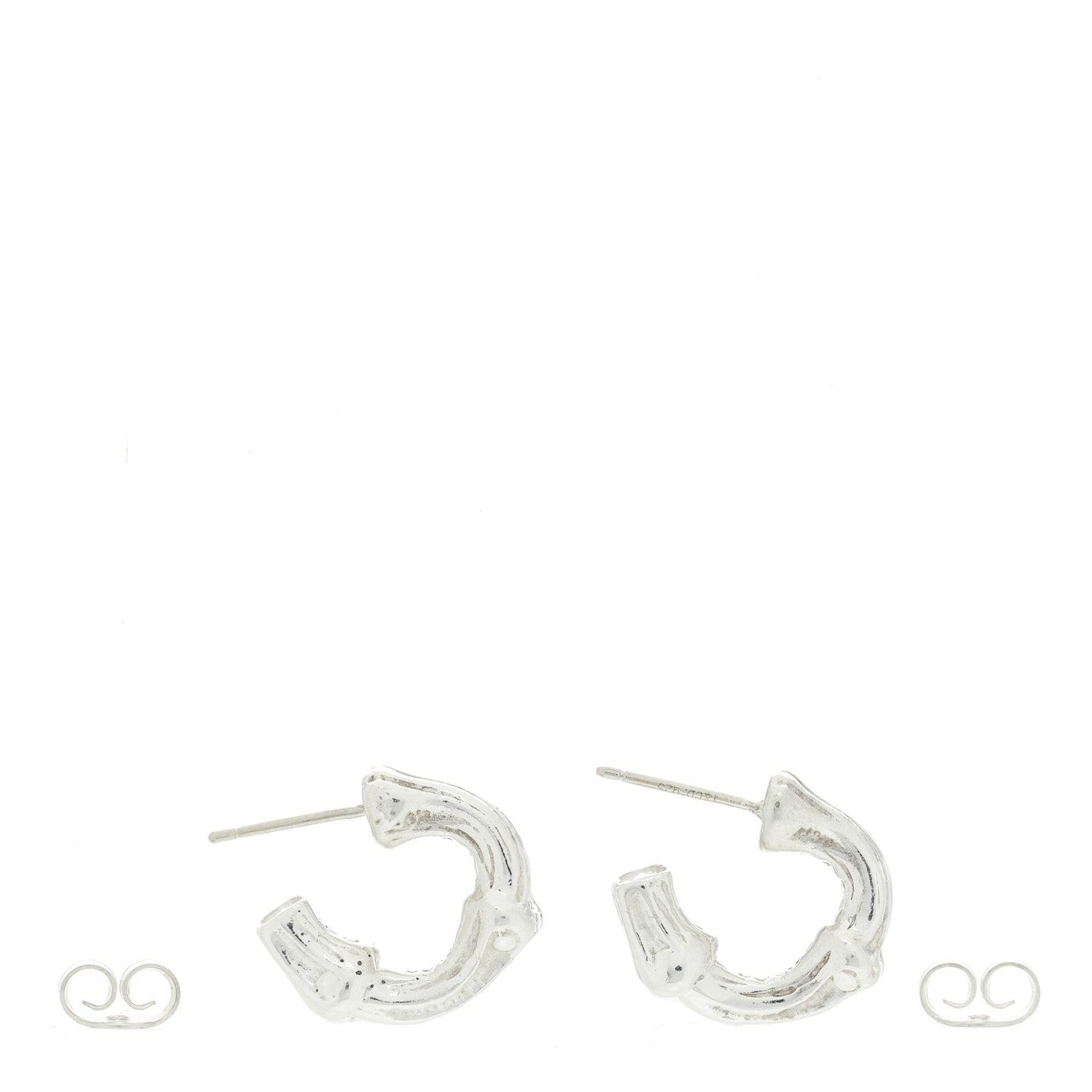 Sterling Silver Small Bamboo Hoop Earrings