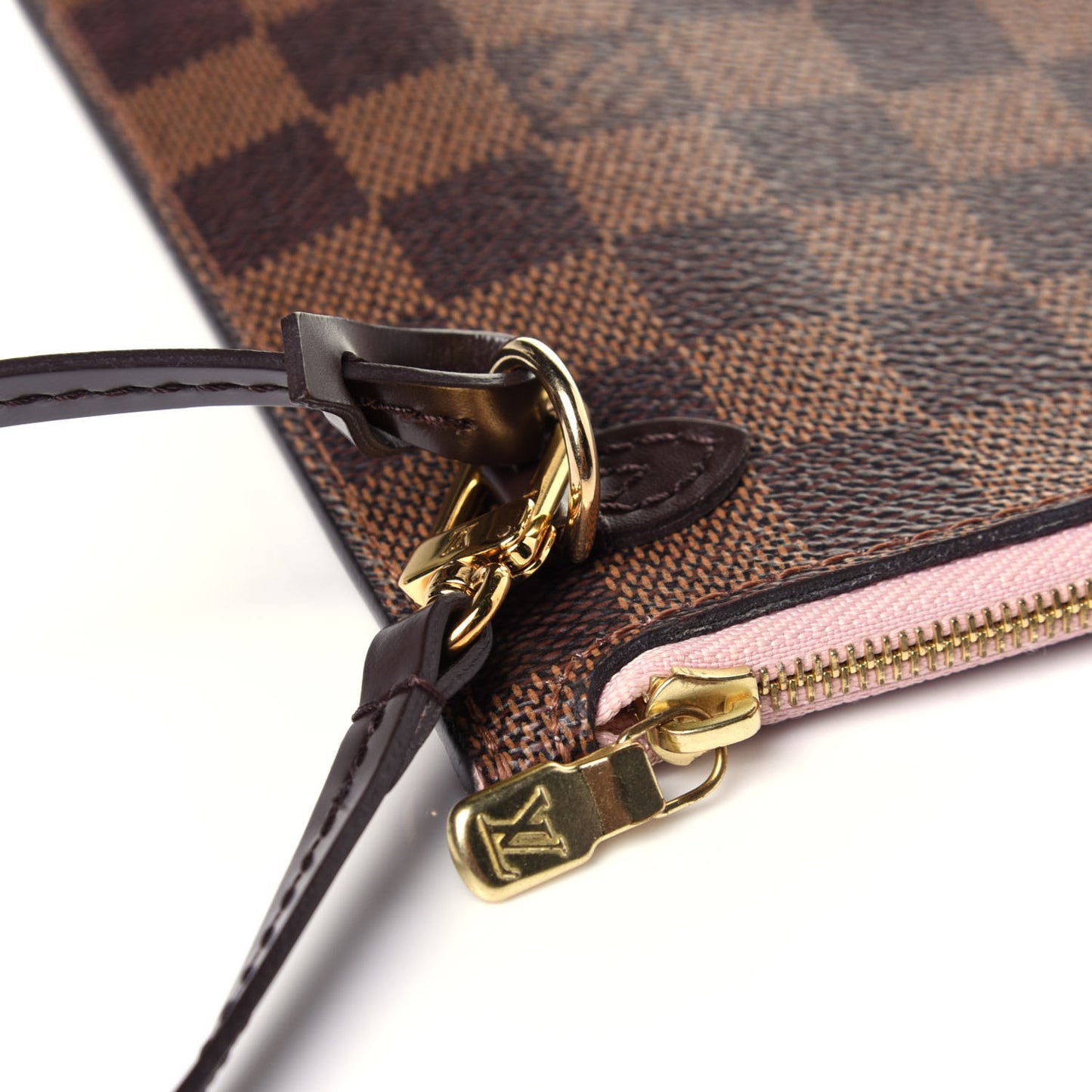 Damier Ebene Neverfull MM GM Pochette Rose Ballerine