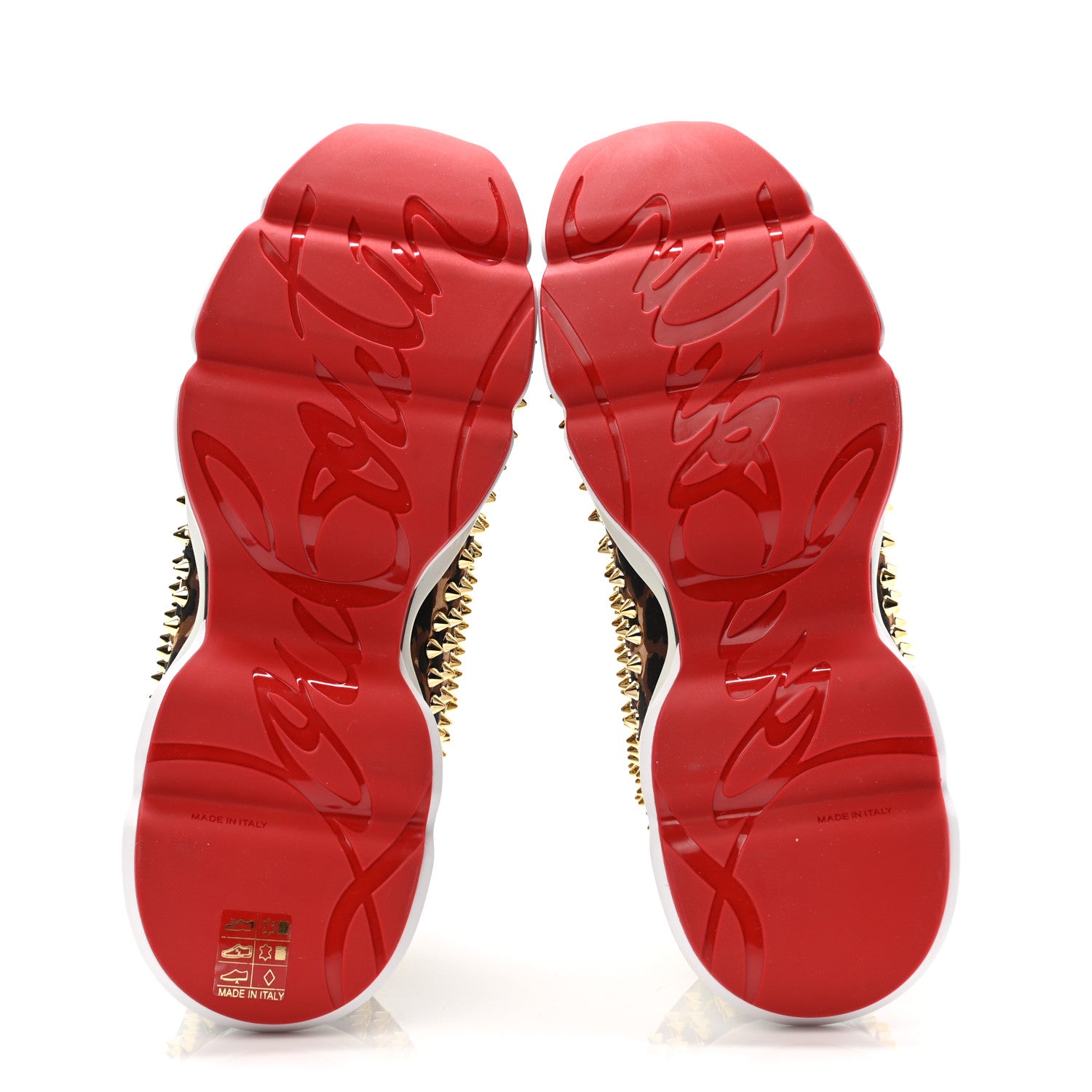Christian Louboutin Neoprene Leopard Spike Sock Donna Flat