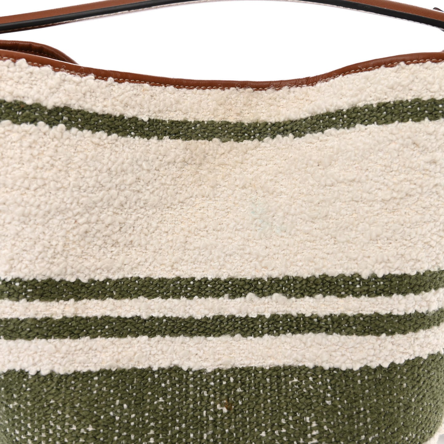 Canvas Smooth Calfskin Logo Bucket 16 Bag Khaki Beige Tan