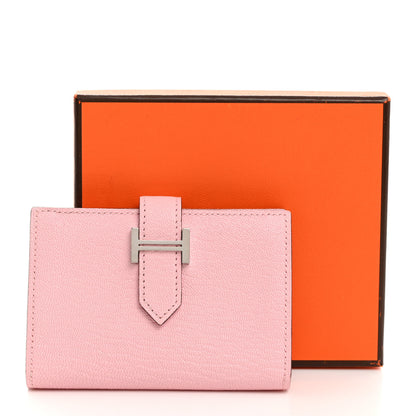 Hermes Chevre Mysore Bearn Card Holder Wallet Rose Sakura 8 of 8