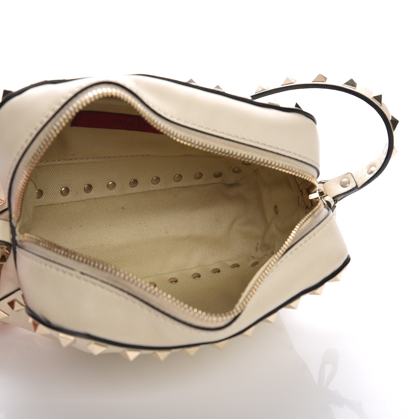 Vitello Rockstud Camera Crossbody Bag Ivory