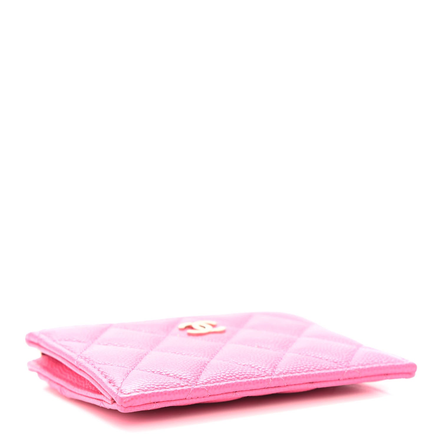 Chanel Caviar Quilted CC Zip Card Holder Pink 4 of 9