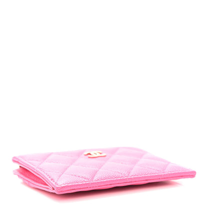 Chanel Caviar Quilted CC Zip Card Holder Pink 4 of 9