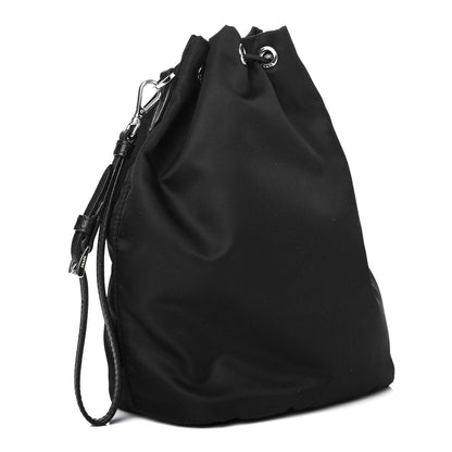 Prada Saffiano Tessuto Nylon Vela Bucket Wristlet Black 2 of 4