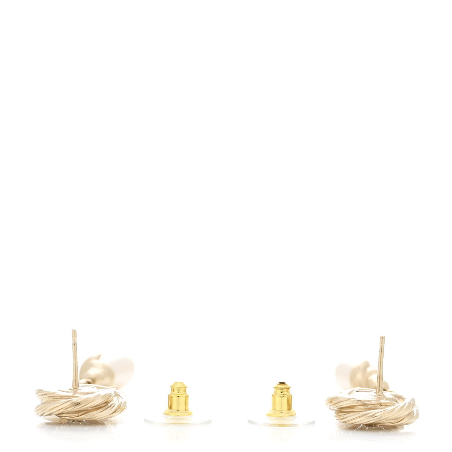 Chanel Metal Crystal Pearl Flower CC Drop Earrings Gold White 3 of 5