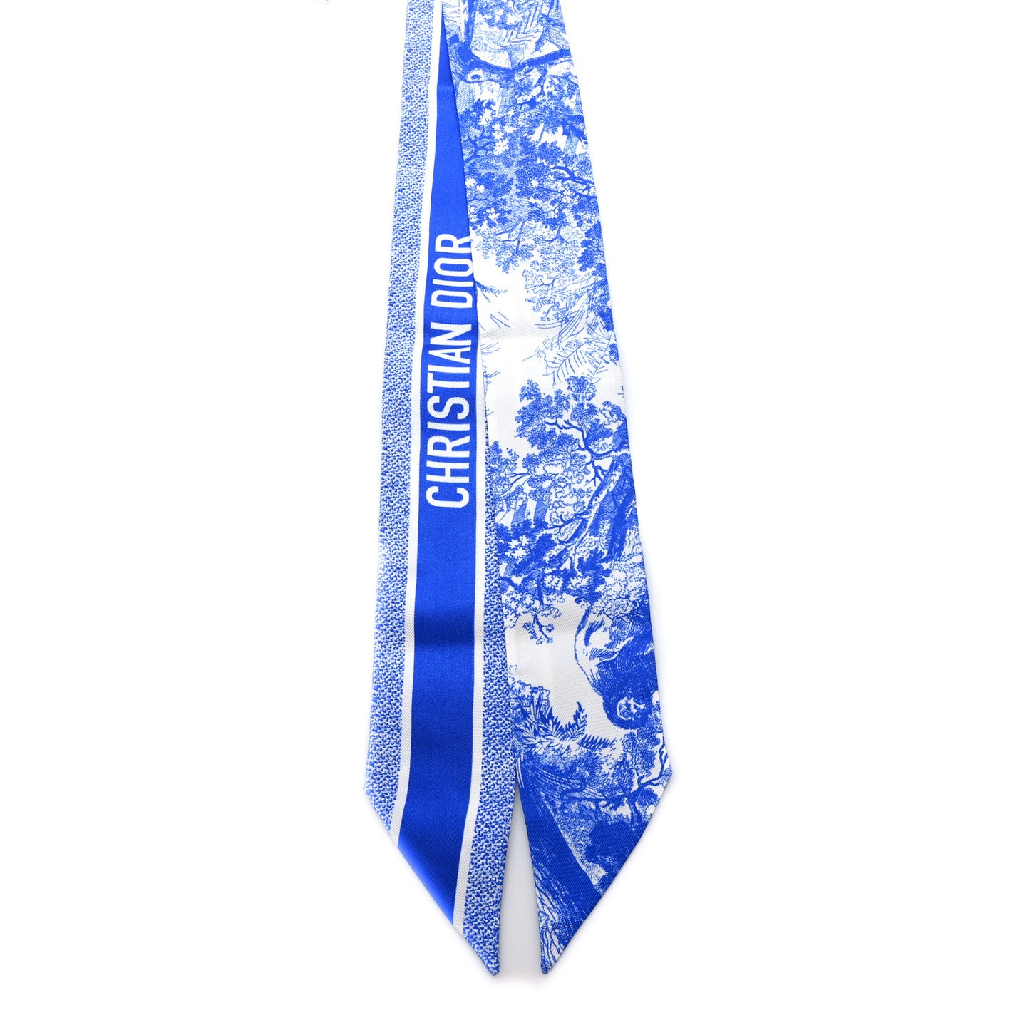 Silk Toile De Jouy Mitzah Scarf Blue