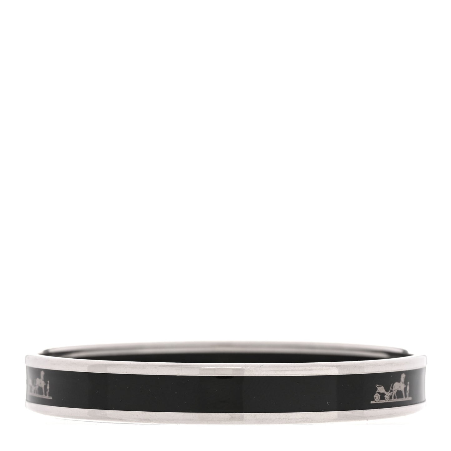 Enamel Printed Narrow Caleche Bracelet Black
