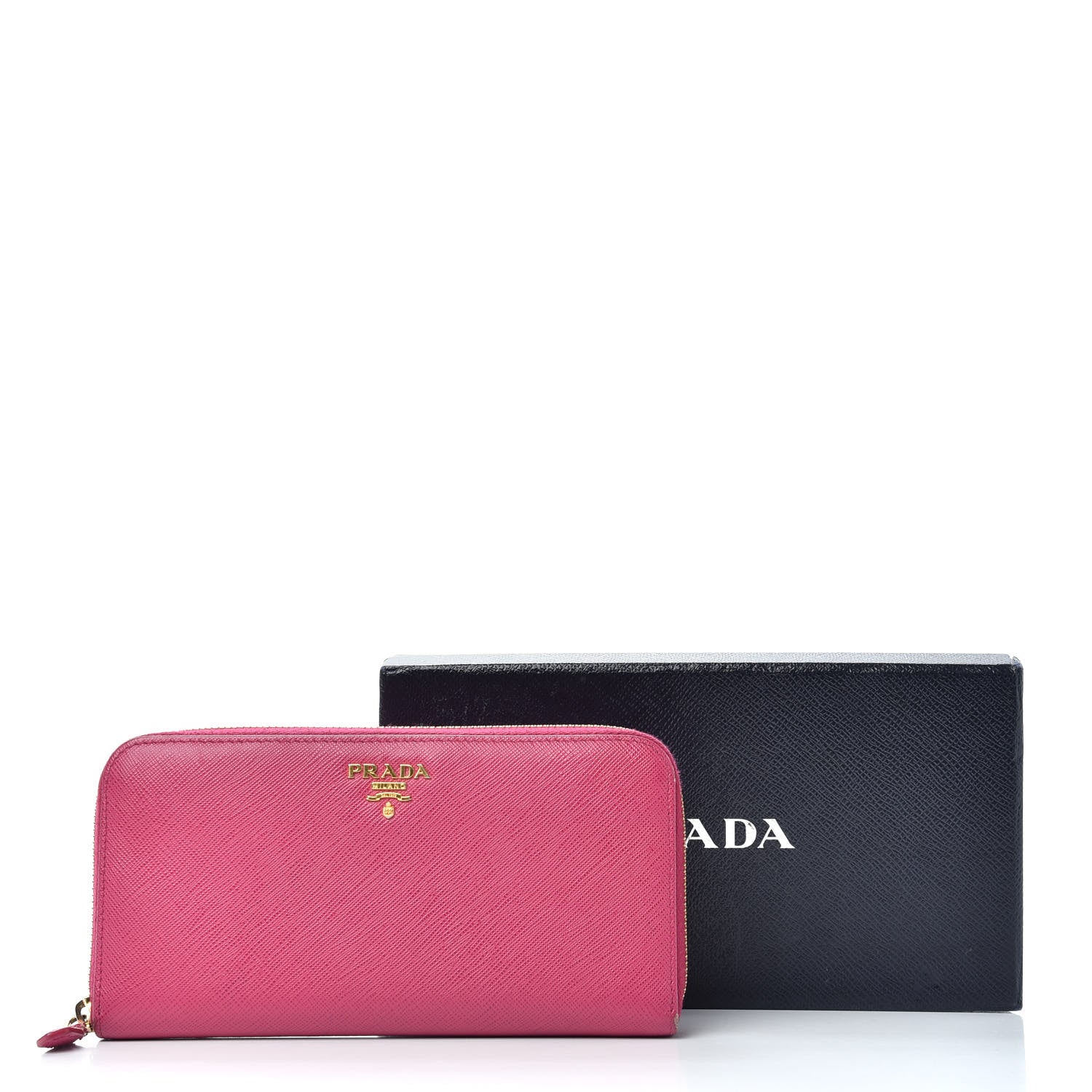 Prada Saffiano Zip Around Wallet Peonia 7 of 7
