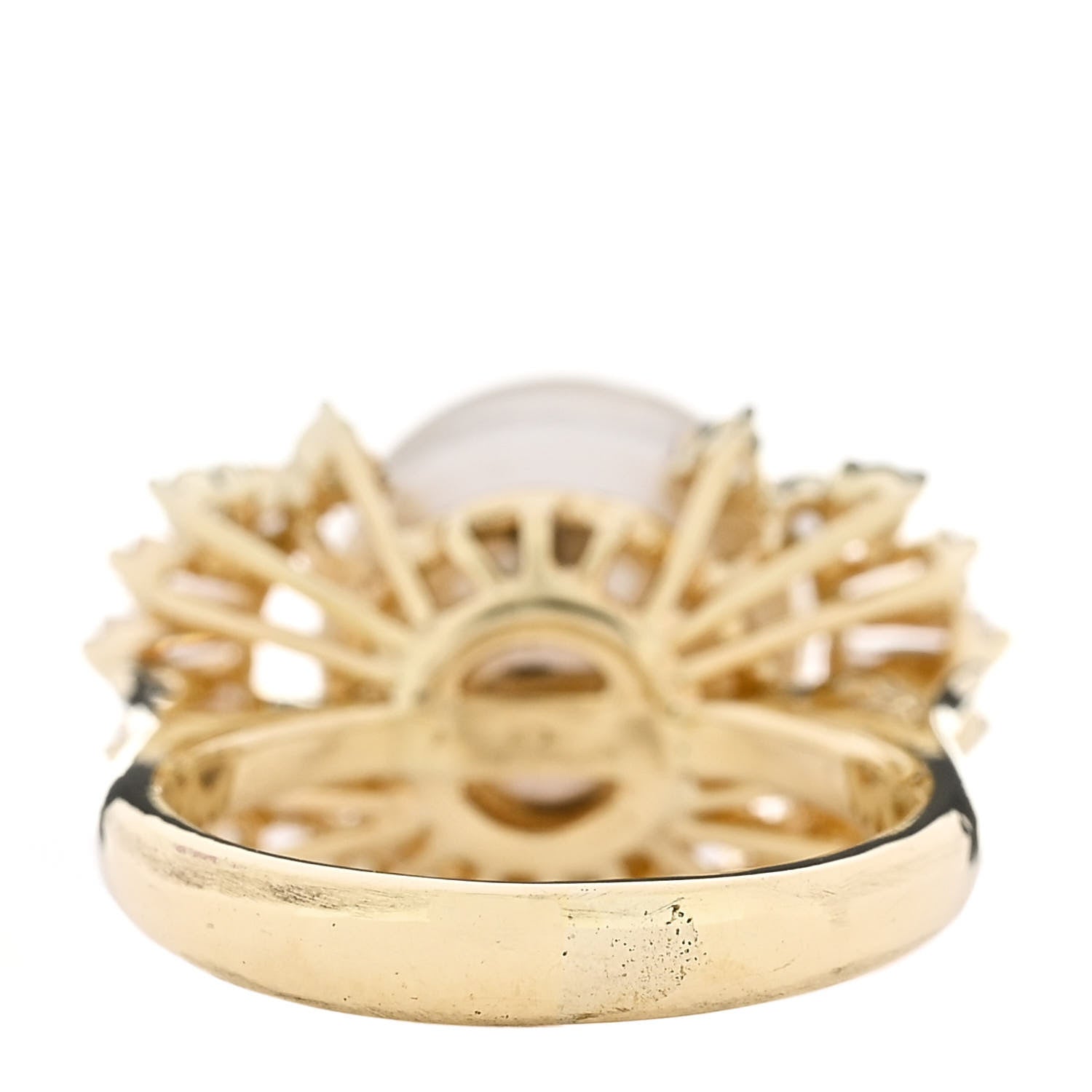 Parker & West by FASHIONPHILE 14K Yellow Gold Diamond Cultured Pearl Cocktail Ring 46 3.75 4 of 9