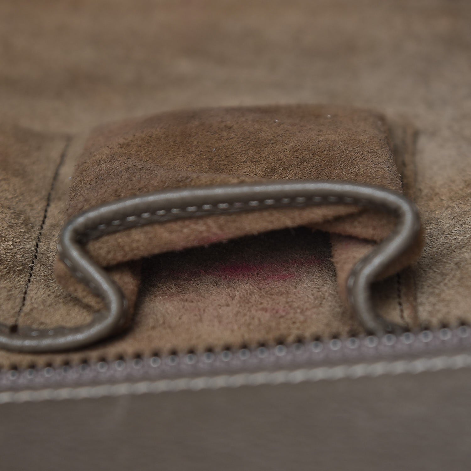 Celine Drummed Calfskin Mini Luggage Souris 10 of 26