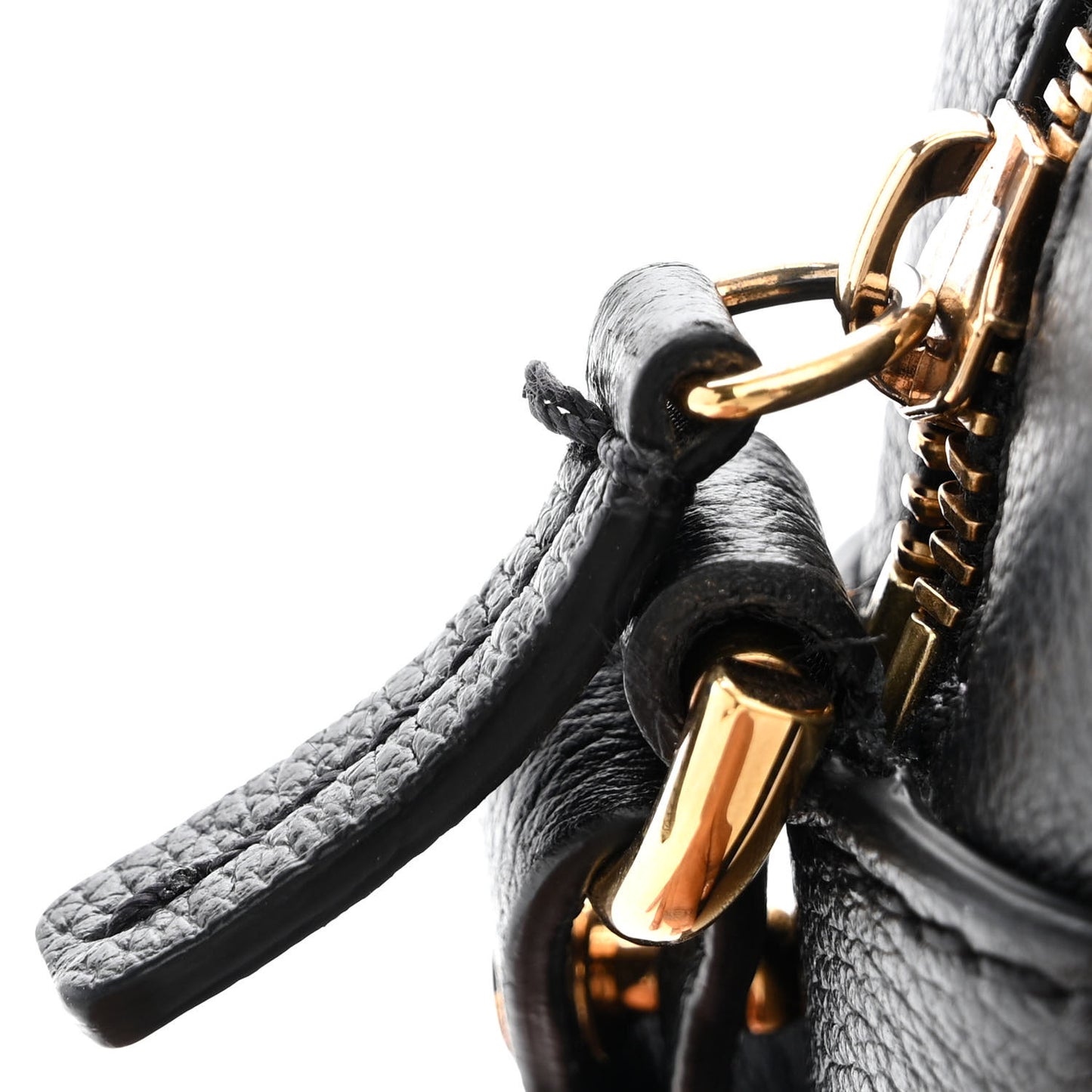 Grained Calfskin Medusa Camera Bag Black