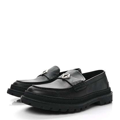 Christian Dior Calfskin CD Loafers 44 Black 3 of 9