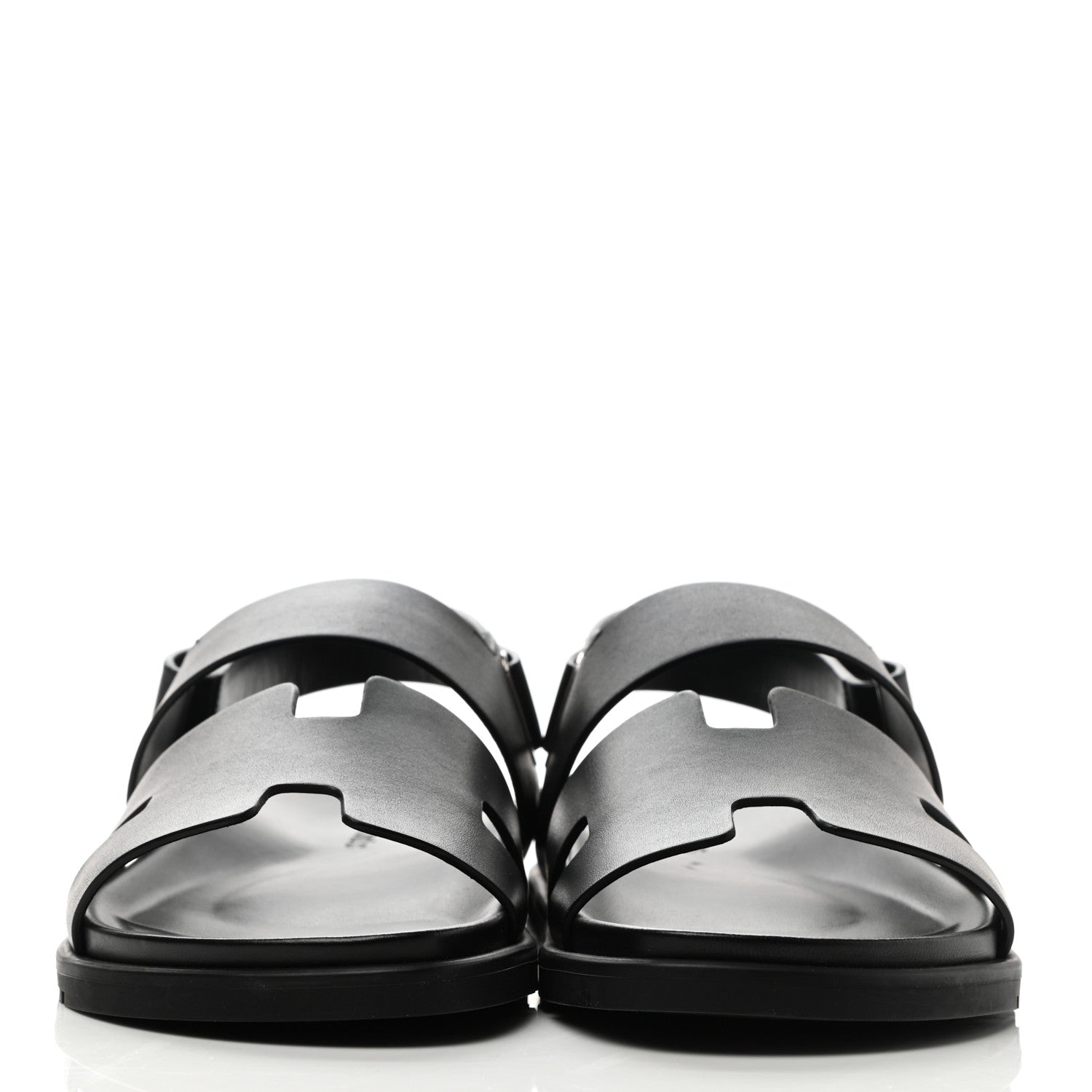 Hermes Calfskin Mens Takara Sandals 41.5 Black 2 of 10