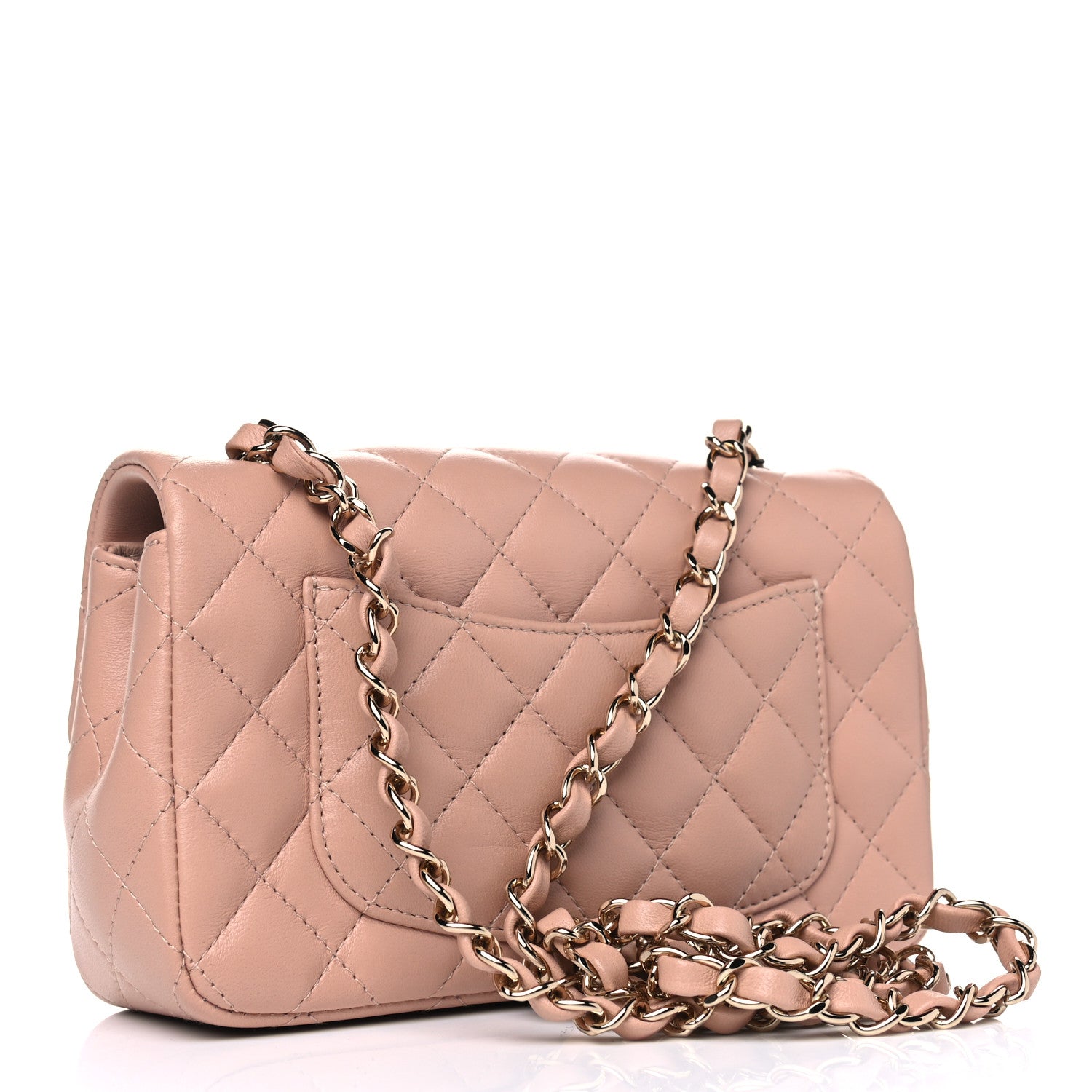 Chanel Lambskin Quilted Mini Rectangular Flap Dark Beige 2 of 4