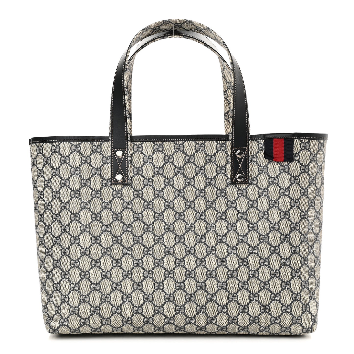 GG Plus Monogram Medium Signature Web Loop Tote Navy